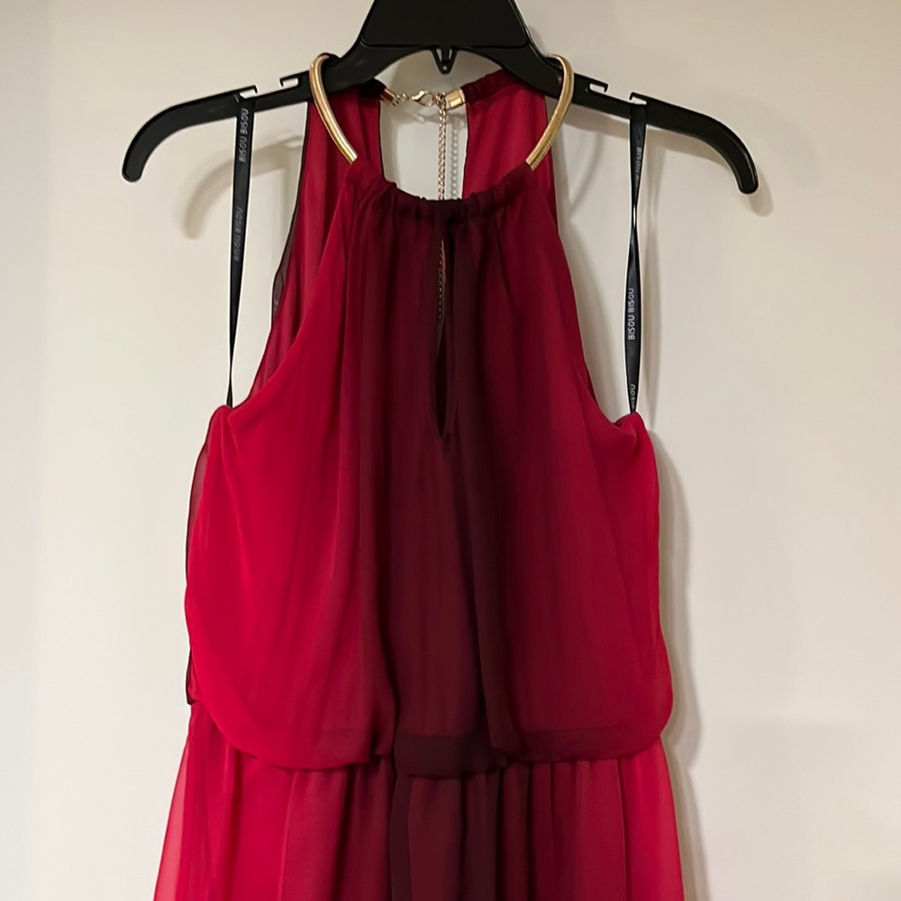 Bisou Bisou ombré high-low halter dress size 2